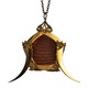 Gold Pentagon Cage Lizard Skin Medallion