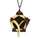 Gold Pentagon Cage Cognac Horsehair Medallion