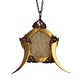 Gold Pentagon Cage White Horsehair Medallion