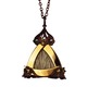 Small Gold Triangle White Horsehair Pendant