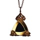 Small Gold Triangle Black Horsehair Pendant