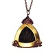 Large Gold Triangle Cognac Horsehair Pendant