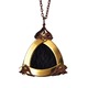 Large Gold Triangle Black Horsehair Pendant