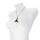 Large Gold Triangle Black Horsehair Pendant