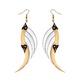 Large Gold and White Blade Wings Earrings