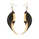 Large Gold and Black Blade Wings Earrings
