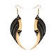 Large Gold and Black Blade Wings Earrings