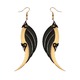 Large Gold and Black Blade Wings Earrings