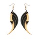 Large Gold and Black Blade Wings Earrings