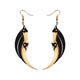 Medium Gold and Black Blade Wings Earrings