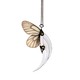 White Aporia Butterfly Small Silver Blade Wing Pendant 