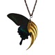 Dark Butterfly Large Gold Blade Wing Pendant