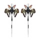 Black Porcupine Quills and Green Butterfly Kanzashi Long Dangle Earrings 