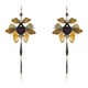 Dark Ruby Snakeskin and Real Butterfly with Pearl Black Kanzashi Long Dangle Earrings