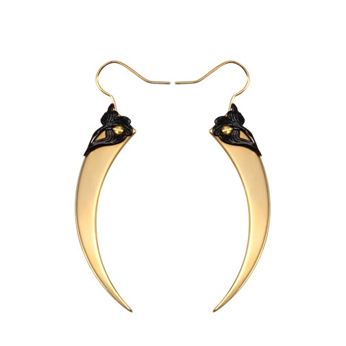Serpent Fangs Gold Spike Earrings