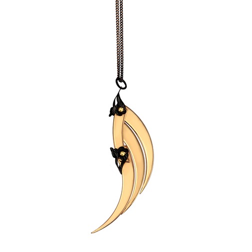 Small Gold Blade Wing Pendant