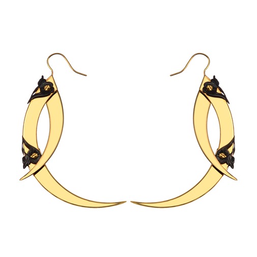 Thistle Thorn Small Gold Drop Earrings 
