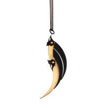 Small Gold and Black Blade Wing Pendant