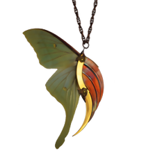 Luna Moth Large Gold and Copper Blade Wing Pendant 