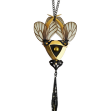 Gold Butterfly Black Kanzashi Necklace 