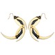 Small Gold and Black Dragon Moon Hoop Earrings