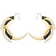 Small Gold and Black Dragon Moon Hoop Earrings