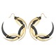 Medium Gold and Black Dragon Moon Hoop Earrings 