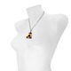 Small Gold Triangle Cognac Horsehair Pendant