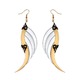 Large Gold and White Blade Wings Earrings