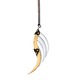 Large Gold and White Blade Wing Pendant