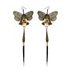 White Aporia Butterfly Kanzashi Long Dangle Earrings  