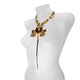 Large Gold Butterfly and Green Pearls Necklace