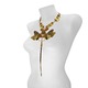 Large Gold Butterfly and Grey Pearls Necklace